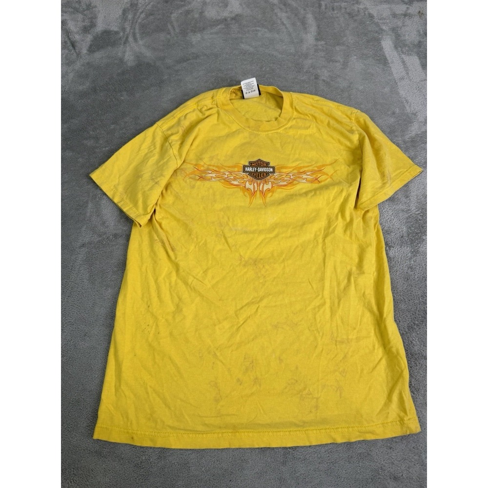 Vintage Y2K Harley Davidson Ohio T Shirt Men's Size Medium Yellow Flames
